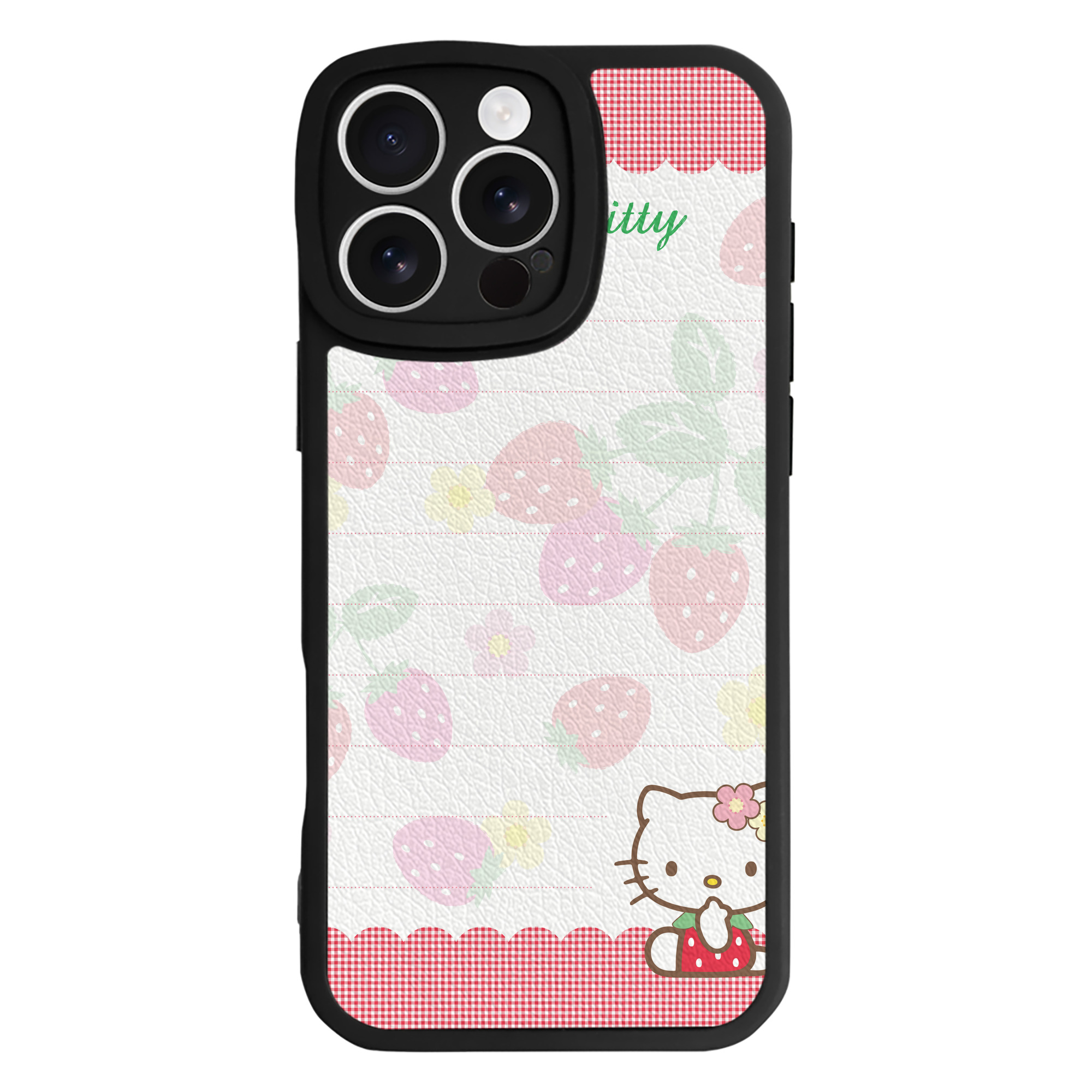 （画像用） Hello Kitty ハローキティ 【iPhone 16シリーズ対応】シリコンスマホケース（レザー調） 材質：シリコン
